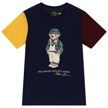 Boys Navy Blue Polo Bear T-Shirt