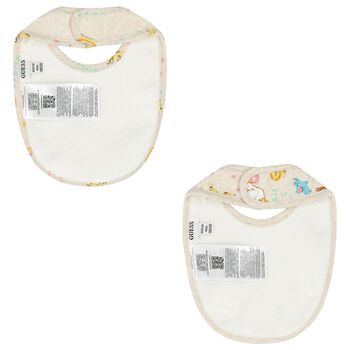 Beige Logo Teddy Bear Baby Bib ( 2-Pack )