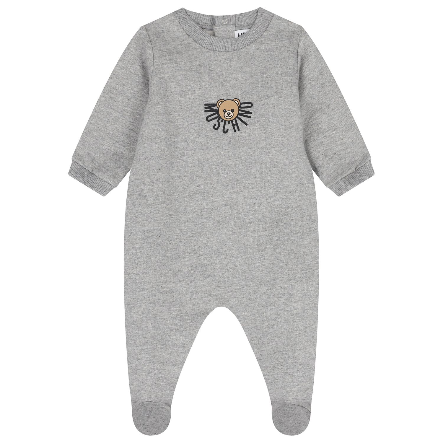 Grey Teddy Bear Logo Babygrow, 6, hi-res