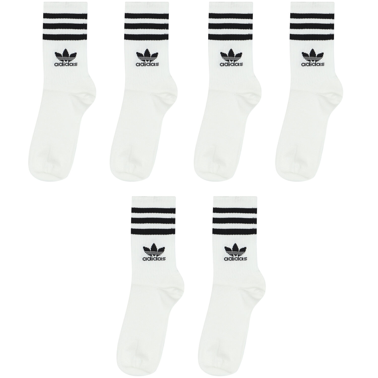 White Logo Crew Socks ( 3-Pack ), 1, hi-res