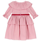 Girls Pink Flower Dress, 1, hi-res