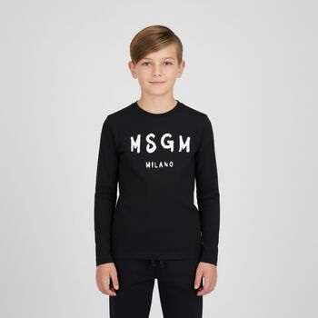 Black Logo Long Sleeve Top