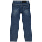 Boys Blue Denim Logo Jeans, 1, hi-res