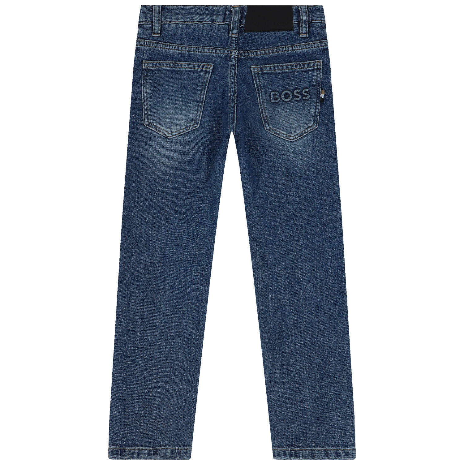 Boys Blue Denim Logo Jeans, 1, hi-res