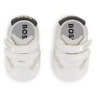 Baby Boys Ivory Logo Pre Walker Shoes, 1, hi-res