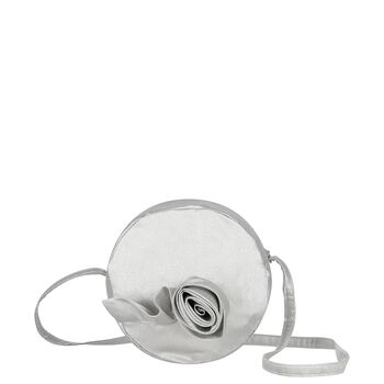 Girls Silver Rose Circular Shoulder Bag