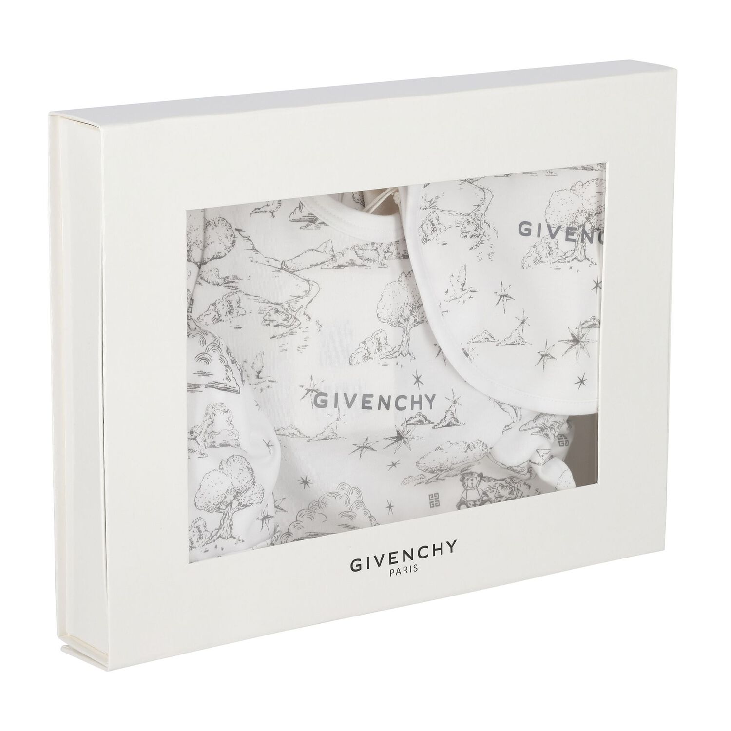 طقم هدايا افرول بالشعار باللون الابيض والرمادى, 1, hi-res