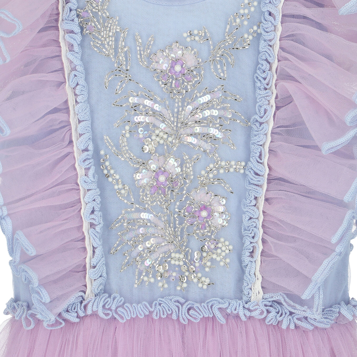 Girls Blue & Purple Embellished Tulle Dress, 1, hi-res image number null