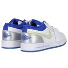 White & Blue Air Jordan 1 Low Trainers, 1, hi-res