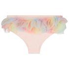 Girls Pink Ruffled Tulle Bikini, 1, hi-res