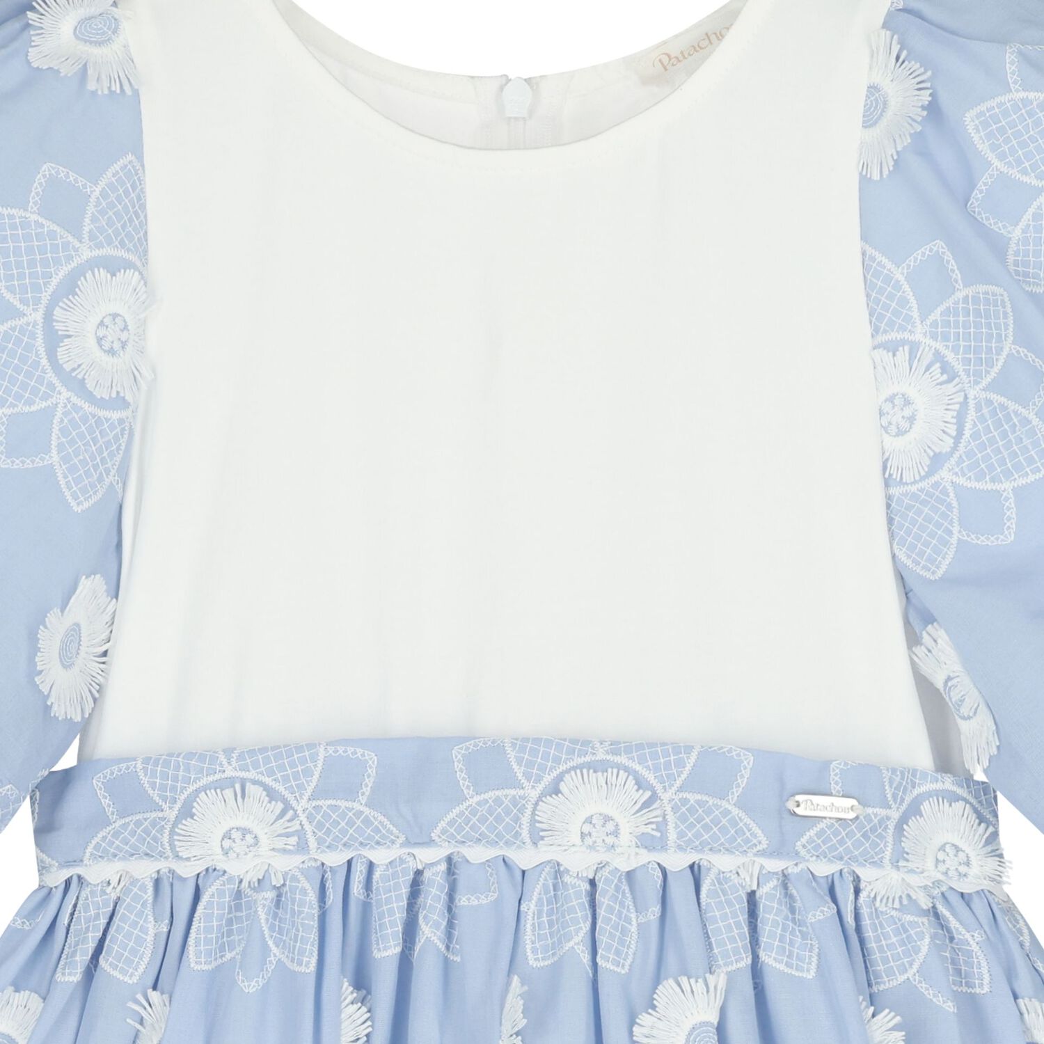Girls Blue & White Floral Dress, 1, hi-res