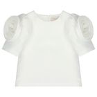 Girls White & Green Floral Skirt Set, 1, hi-res