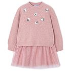 Girls Pink Tulle Dress Set, 1, hi-res