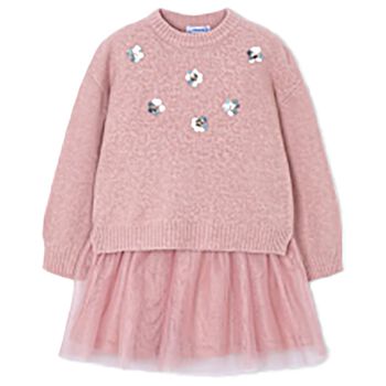 Girls Pink Tulle Dress Set