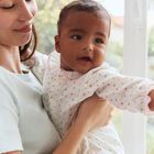 Baby Girls Ivory & Pink Heart Babygrow, 1, hi-res