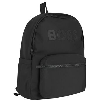 Boys Black Logo Backpack