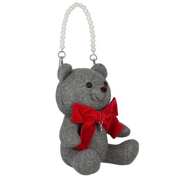 Girls Grey Teddy Bear Handbag ( 21cm )