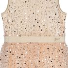 Girls Beige Embellished Sequin Dress, 1, hi-res