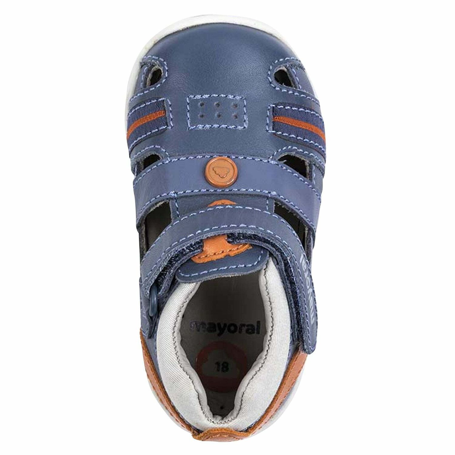 حذاء جلد اطفال ولادي باللون الكحلي, 2, hi-res