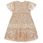 Girls Gold Sequin & Tulle Dress, 1, hi-res