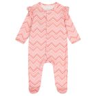 Baby Girls Pink Zig Zag Babygrow, 2, hi-res
