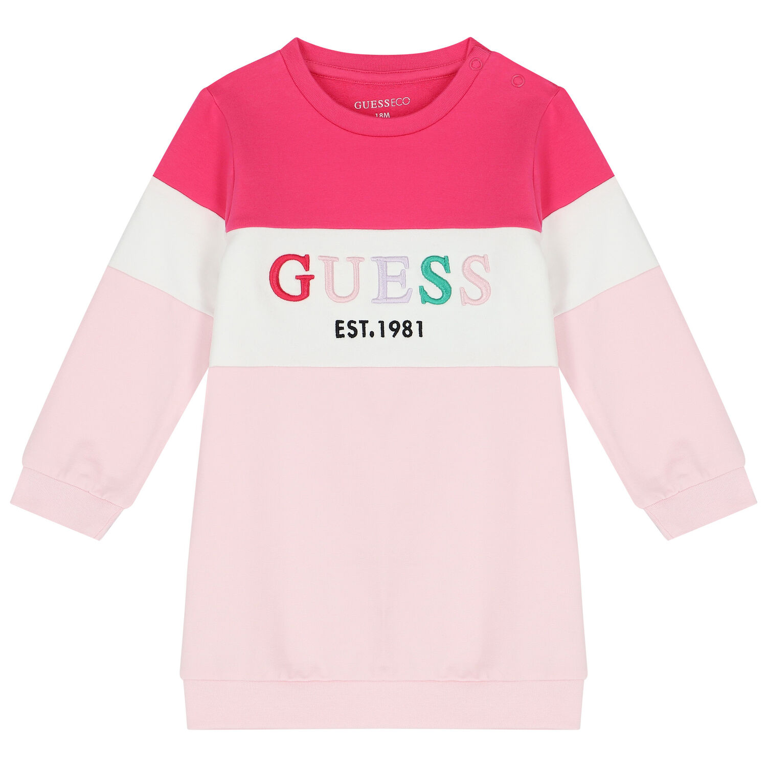 Baby Girls Pink & White Logo Dress Set, 1, hi-res