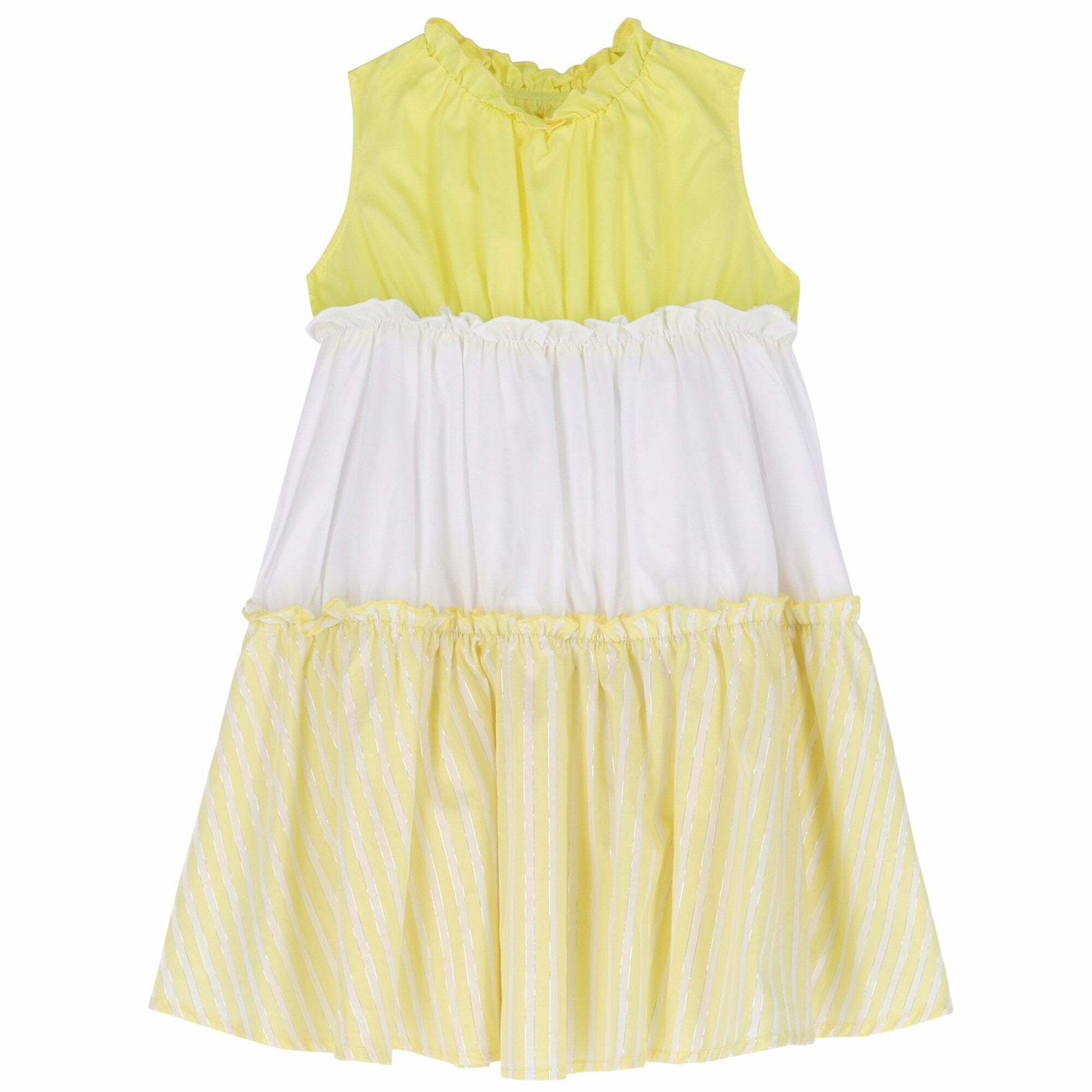 Yellow and deals white dress