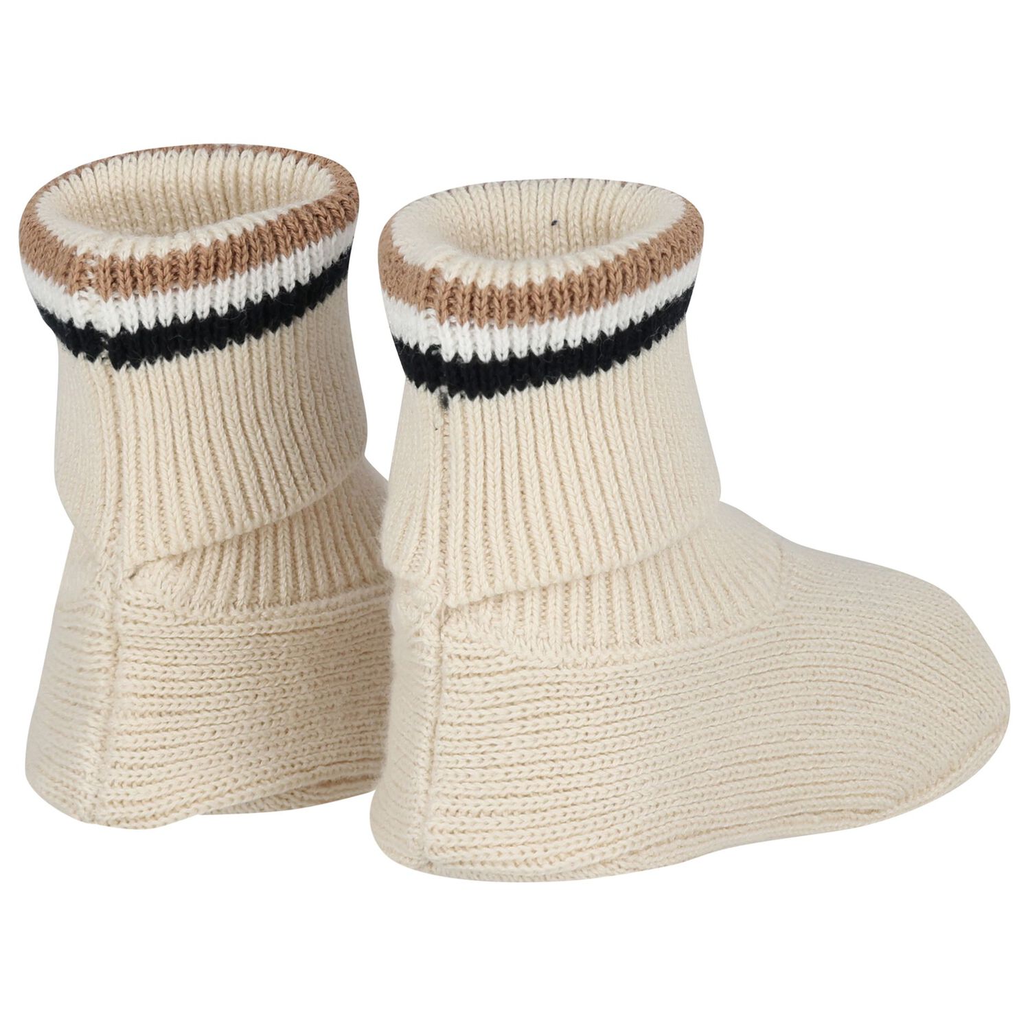 Beige Hat & Bootie Logo Baby Gift Set, 1, hi-res