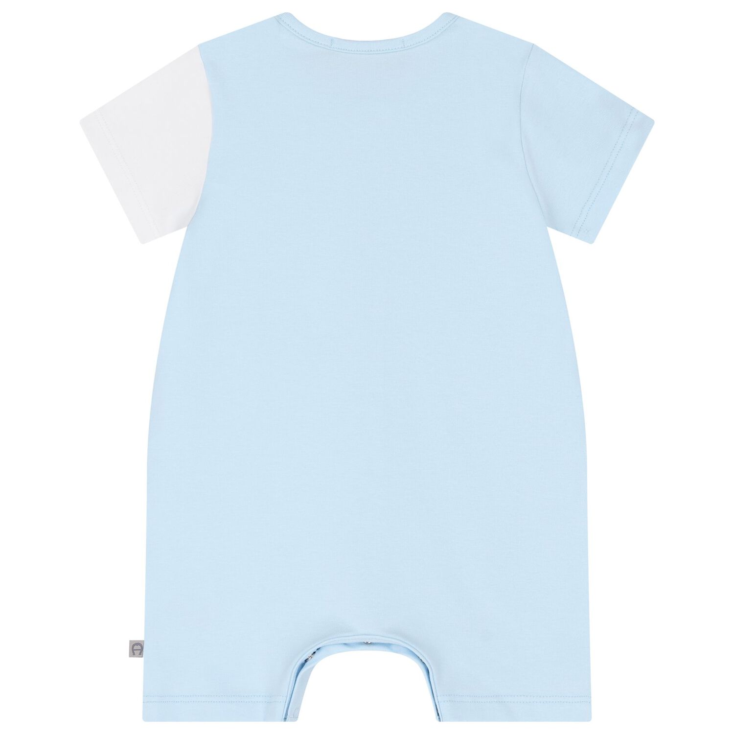 Baby Boys Blue & White Logo Romper, 1, hi-res image number null