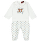 White Teddy Bear Logo Babygrow, 1, hi-res