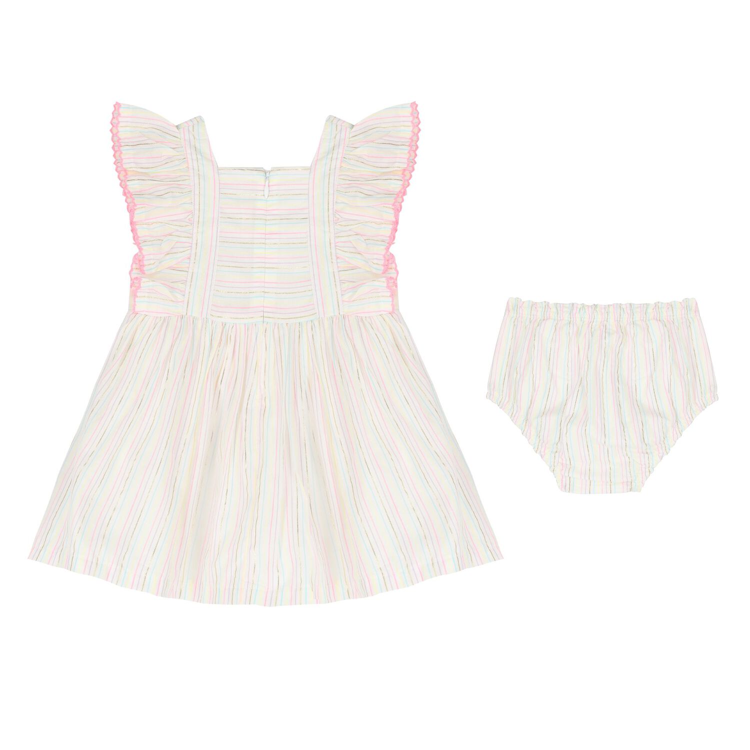 طقم فستان بنات باللون الأبيض , 1, hi-res image number null