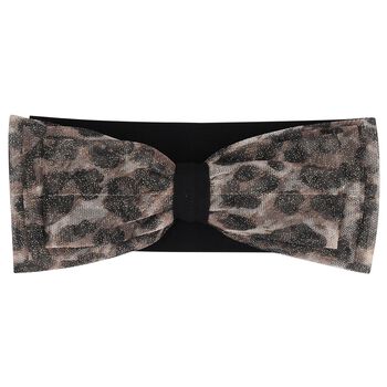 Baby Girls Black & Beige Bow Headband