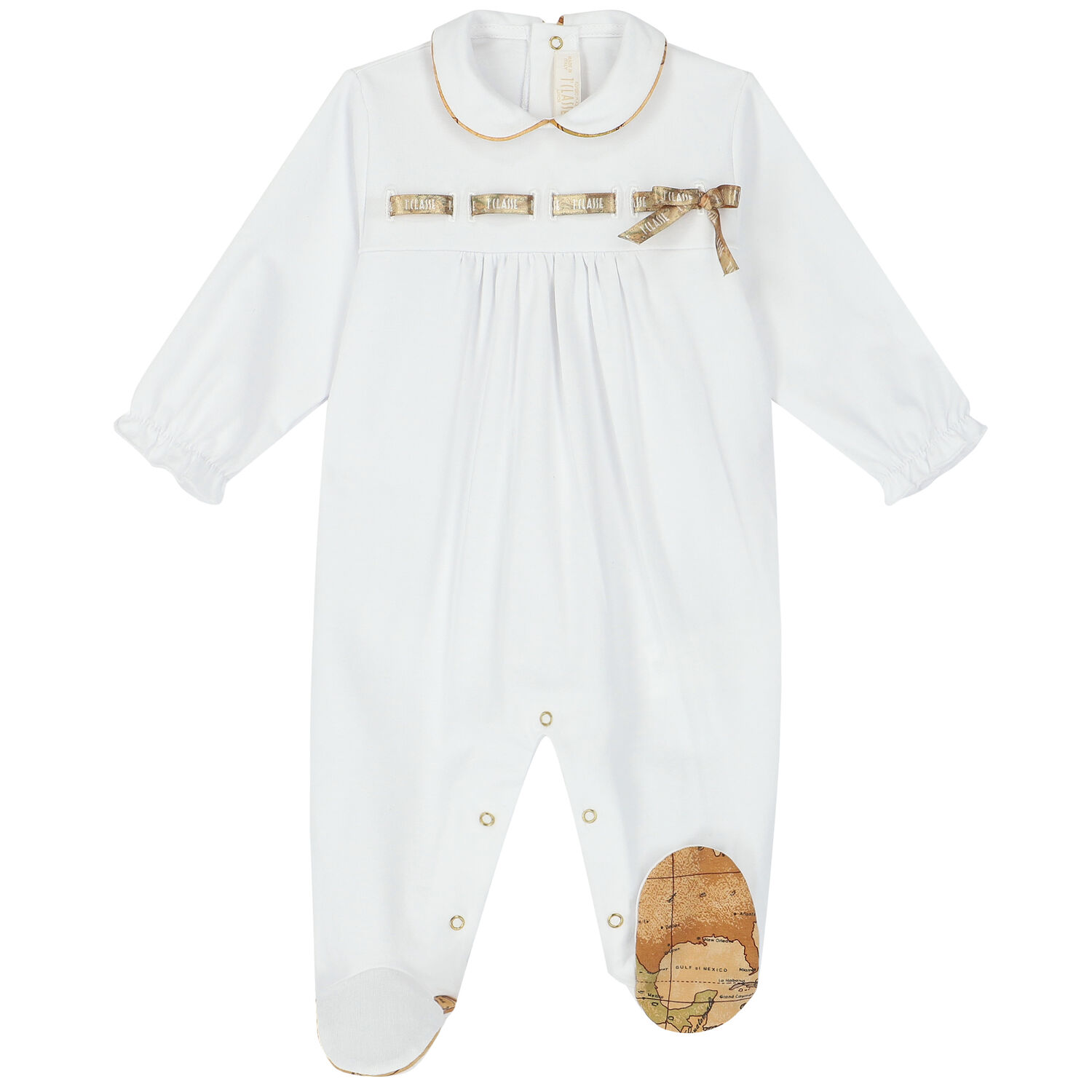 أفرول بالشعار باللون الأبيض للبنات, 1, hi-res