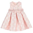 Younger Girls Pink Polka Dot Satin Dress, 1, hi-res