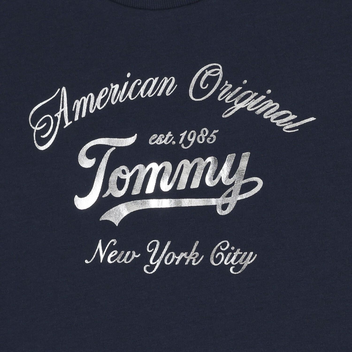 تي شيرت بناتي بشعار أزرق داكن, 1, hi-res image number null