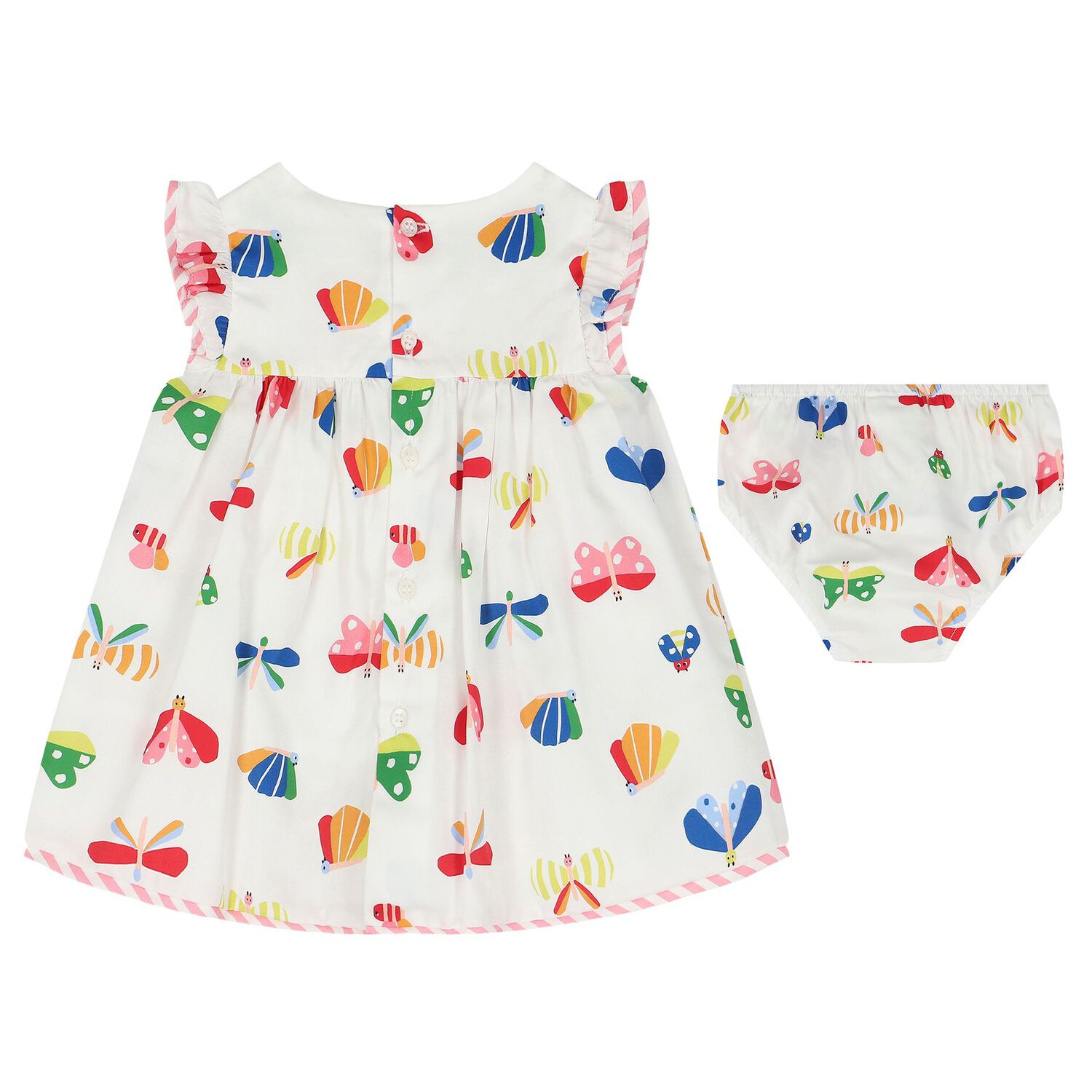 Baby Girls White Dress Set, 2, hi-res