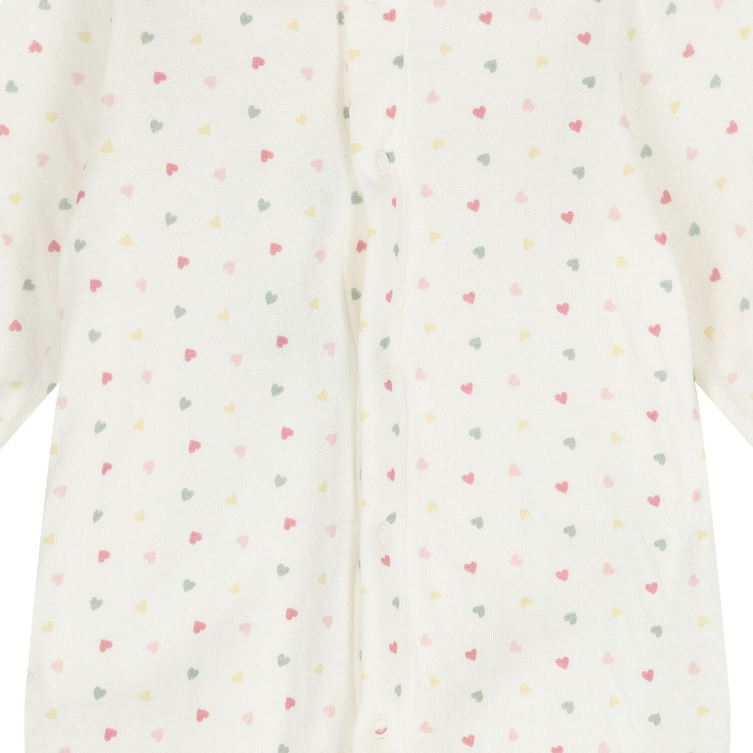 Baby Girls Ivory & Pink Heart Babygrow, 1, hi-res