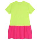 Girls Green & Pink Flower Dress, 1, hi-res