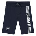Younger Boys Navy Blue Logo Shorts, 1, hi-res
