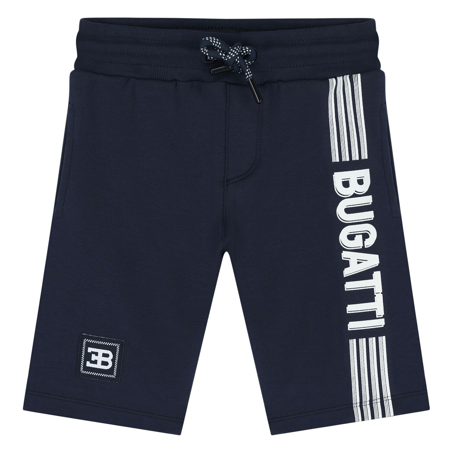 Younger Boys Navy Blue Logo Shorts, 1, hi-res