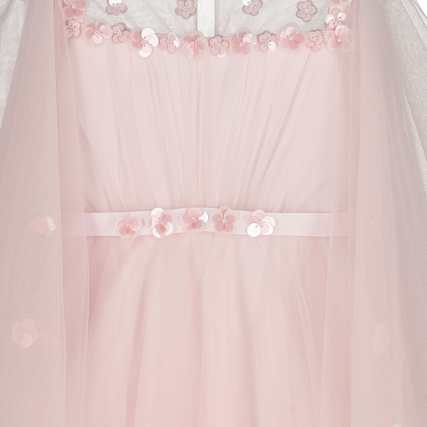 Girls Cornelia Pink Layered Tulle Floral Dress, 1, hi-res