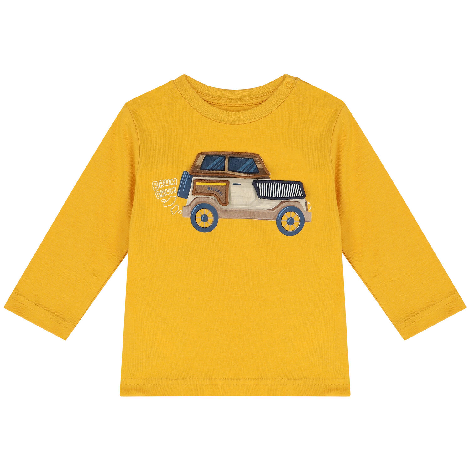 Younger Boys Yellow Car Long Sleeve Top, 1, hi-res image number null
