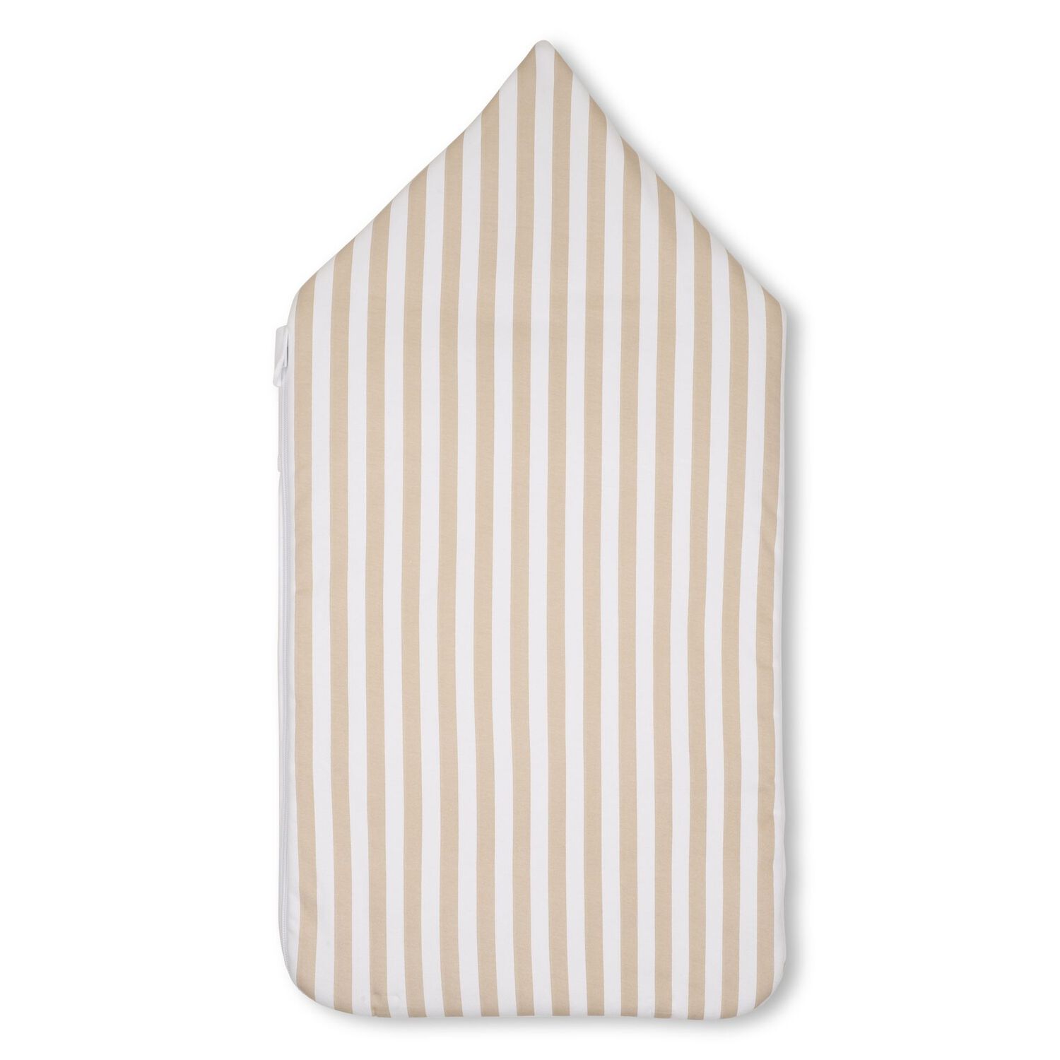 Baby Boys White & Beige Striped Logo Nest, 1, hi-res