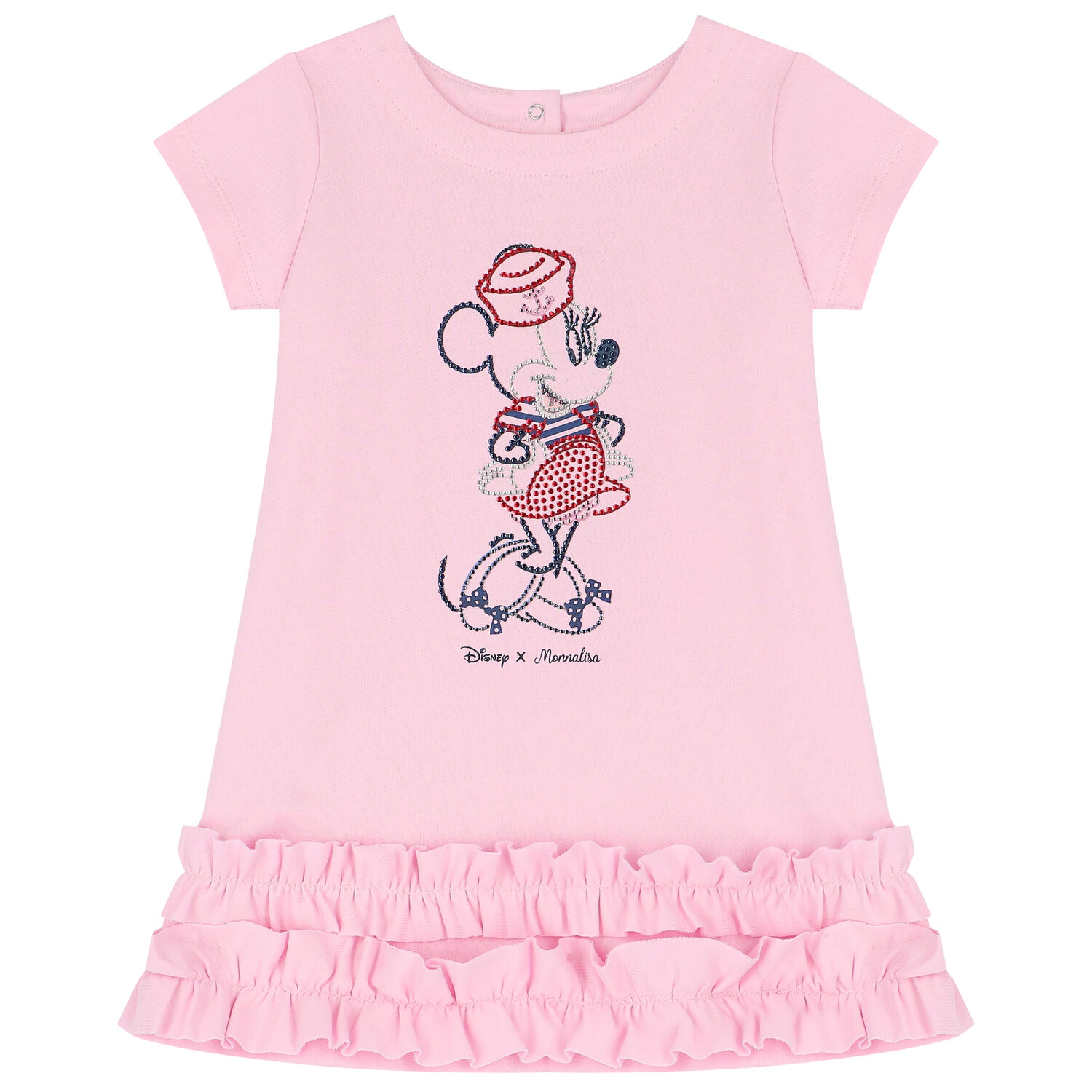 Younger Girls Pink Minnie Mouse Dress, 1, hi-res
