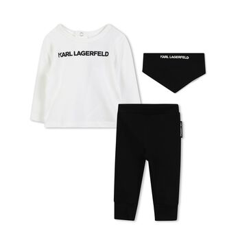 Younger Boys White & Black Trousers Set