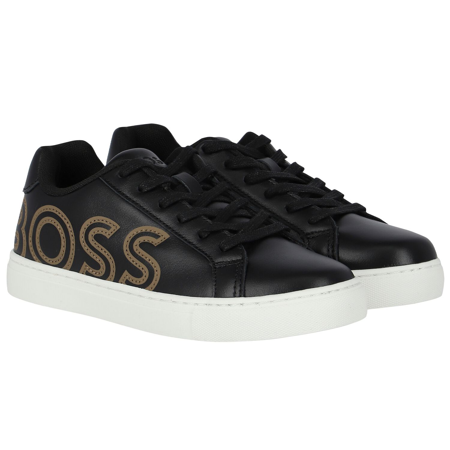 Boys Black Logo Trainers, 1, hi-res image number null