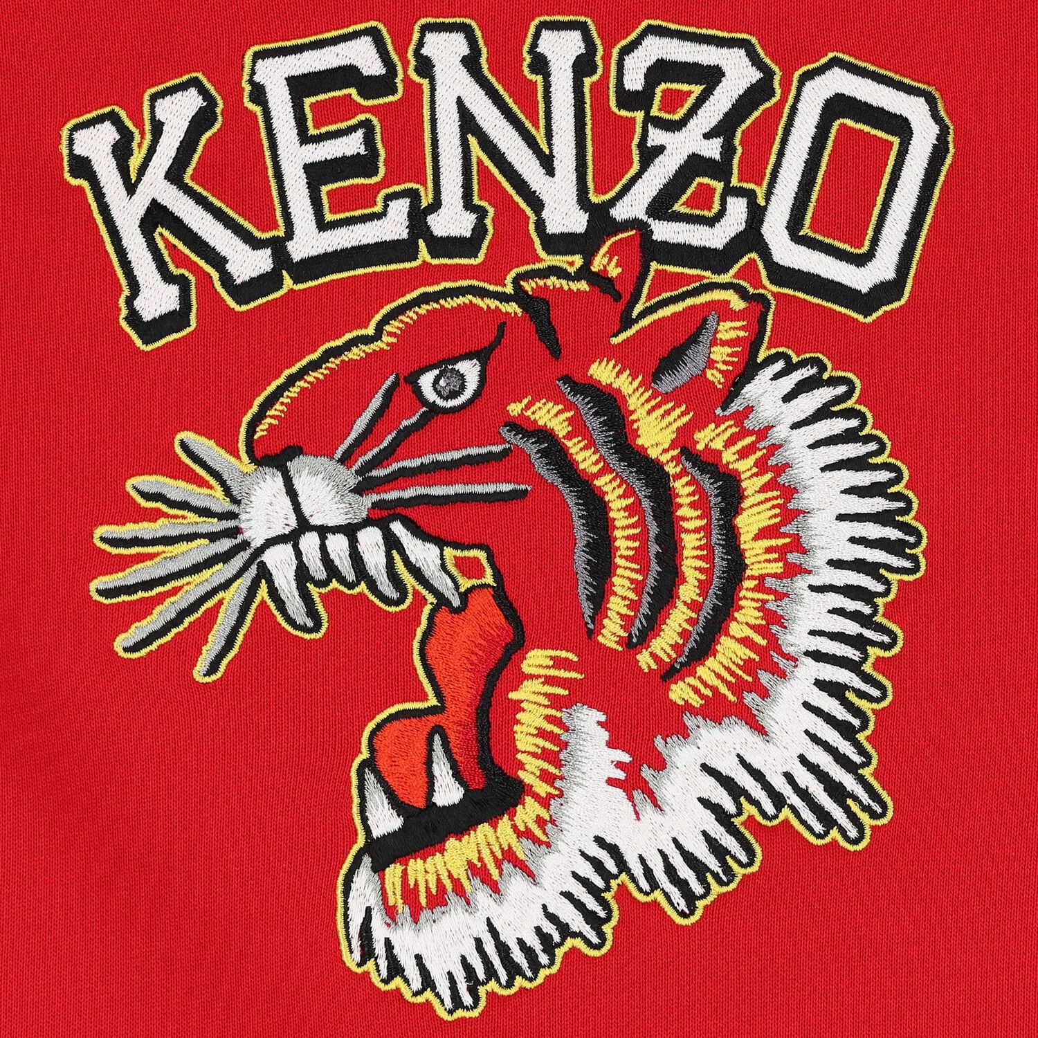 Boys Red Tiger Logo Hooded Top, 2, hi-res image number null