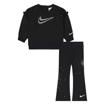 Younger Girls Black Logo Leggings Set