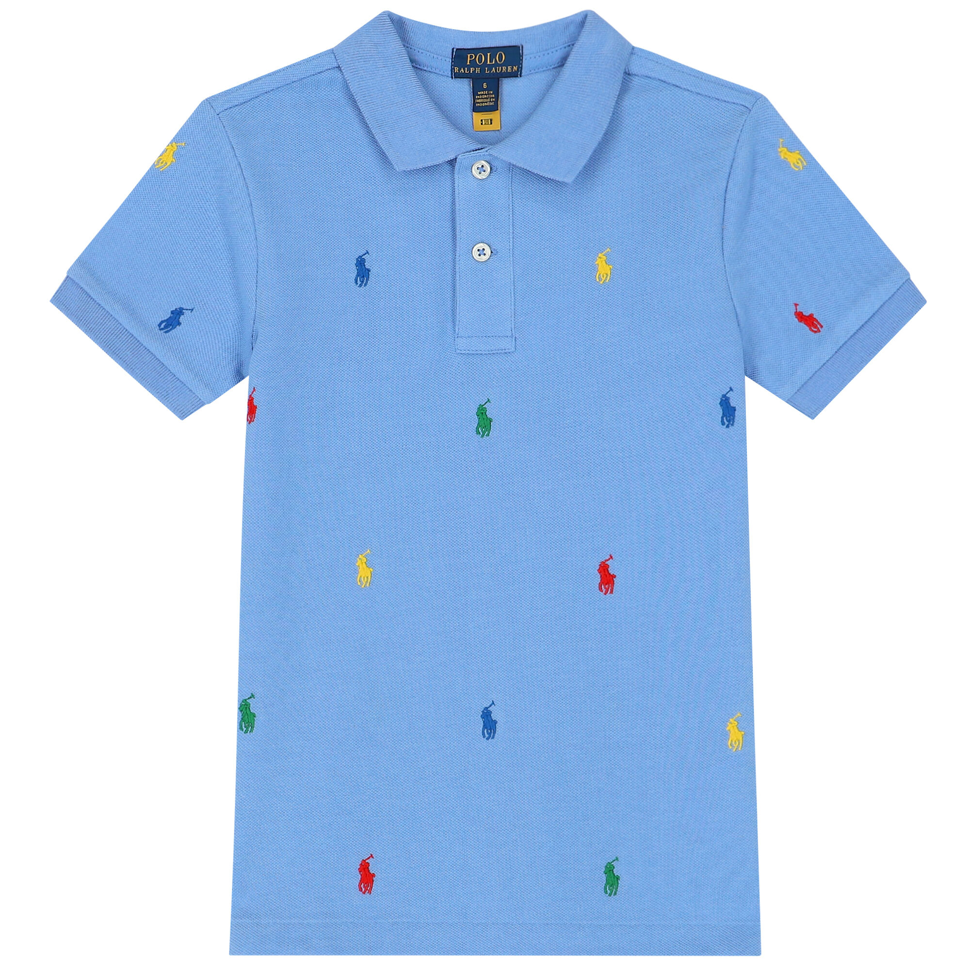 Ralph Lauren Boys Blue Logo Polo Shirt Junior Couture UAE