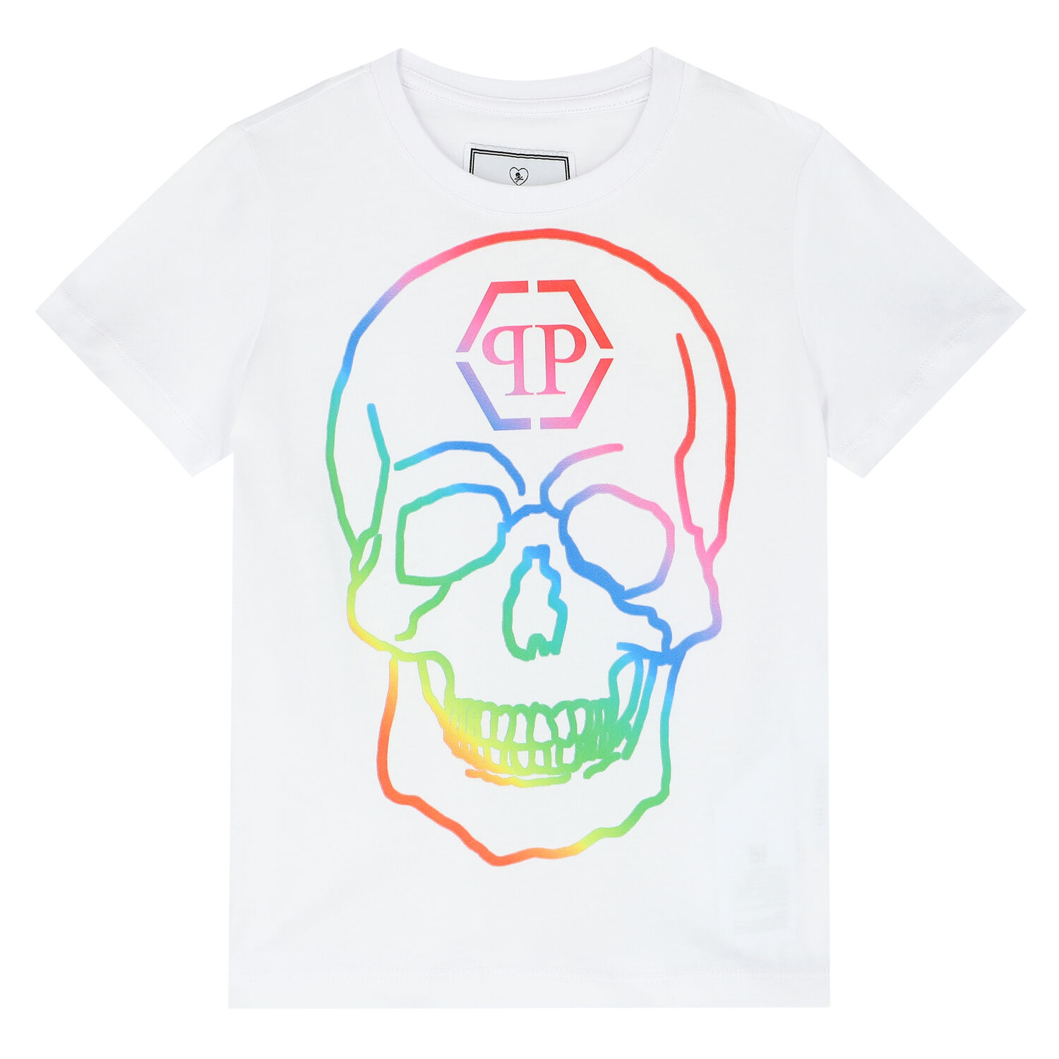 Boys White Skull Logo T-Shirt, 1, hi-res image number null